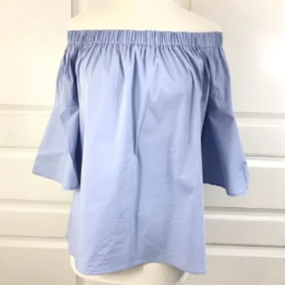 Two Lips off the shoulder pale blue top Size M - Picture 1 of 7